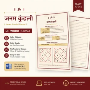Janam Kundali Format – editable Word and PDF template cover